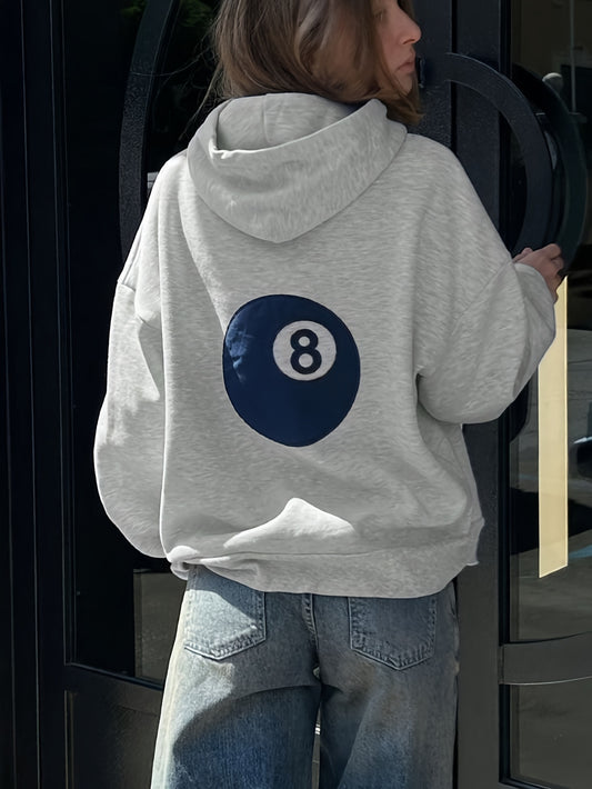 Hoodie with Blue Eight Print