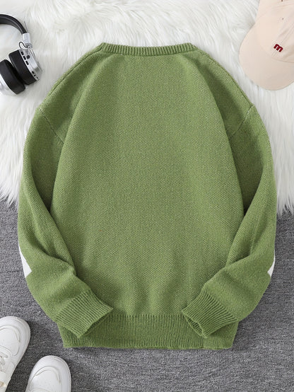 Casual Crew Neck Pullover