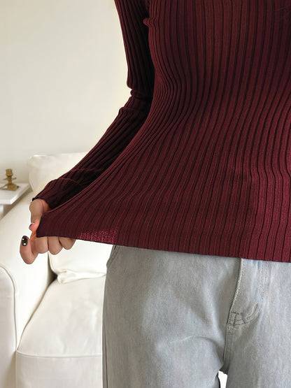 V-neck Collared Knitted Sweater