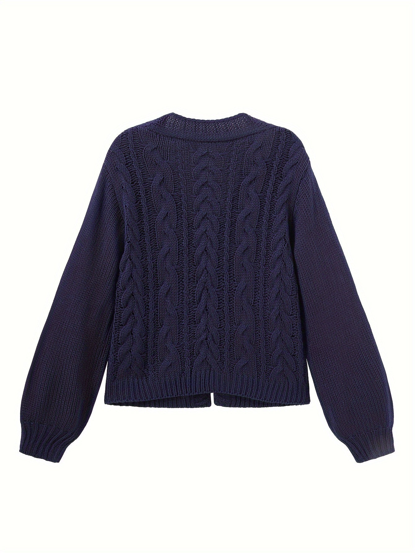 Tie Front Cable Knit Cardigan