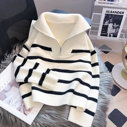 Casual Stripe Knitted Sweater