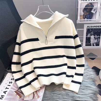 Casual Stripe Knitted Sweater