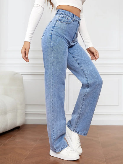 Retro Straight Jeans Women