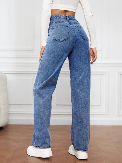 Retro Straight Jeans Women