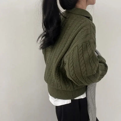 Women Half Zipper Sweater