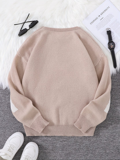 Casual Crew Neck Pullover