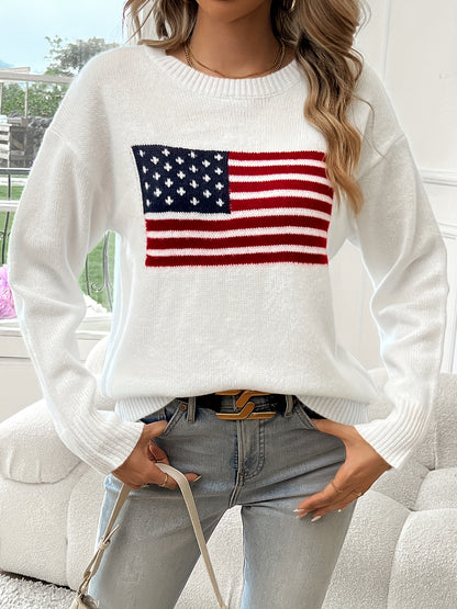 American Flag Crew Neck Sweater