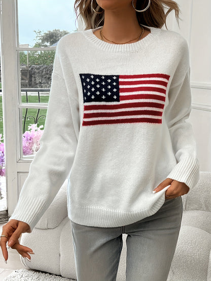 American Flag Crew Neck Sweater