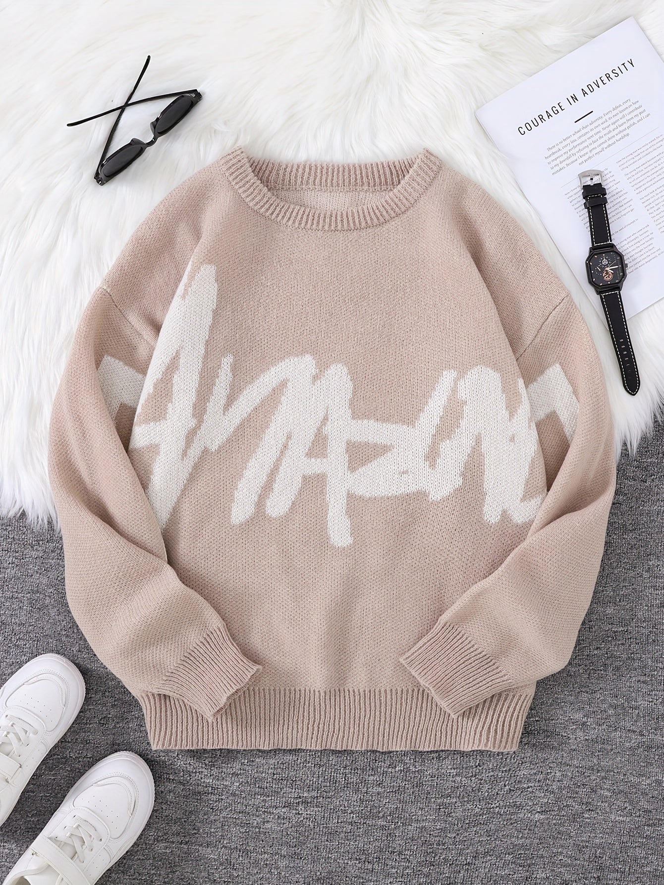 Casual Crew Neck Pullover