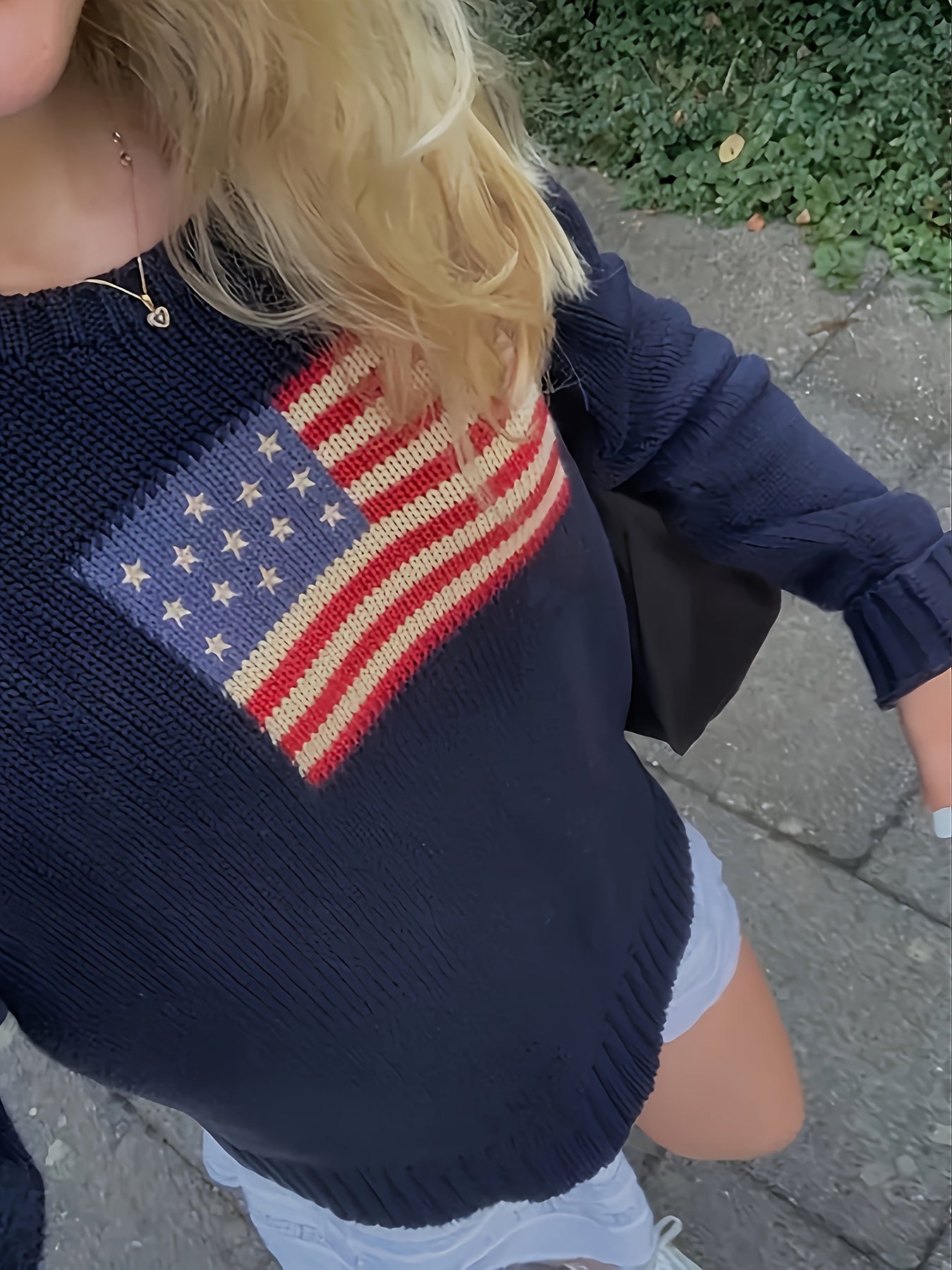 American Flag Crew Neck Sweater